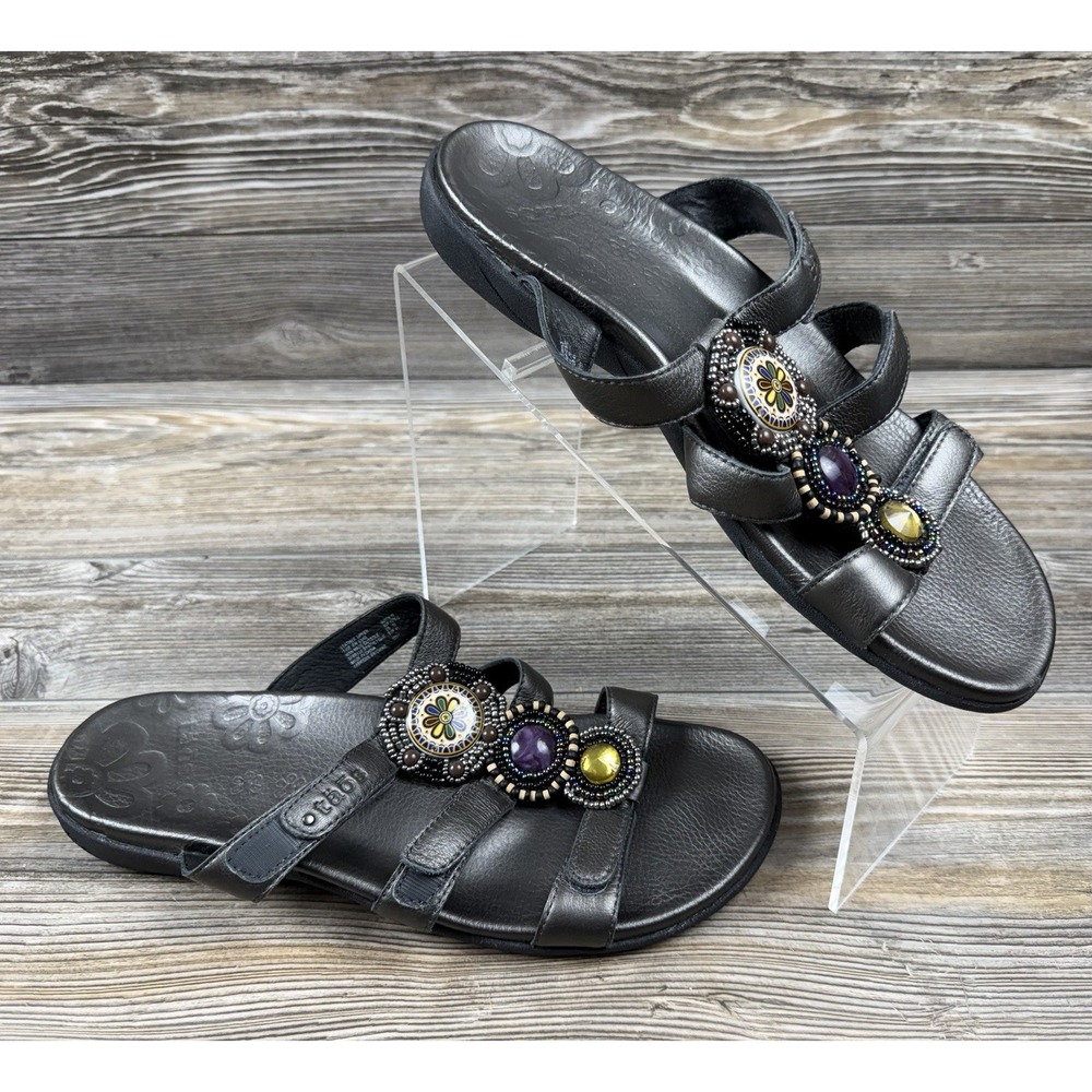 Taos Surprize Dress Sandals With‎ Beaded Embellishment Slip On Open Back Size 10